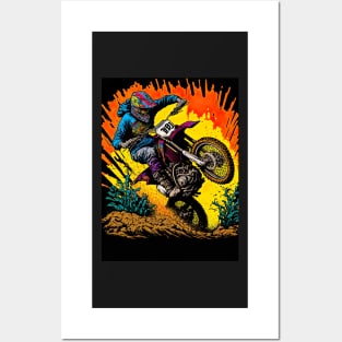 Dirt Bike With Orange Splash Posters and Art